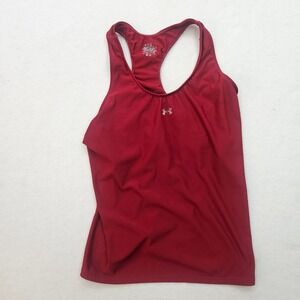 Under Armour Tank Top Womens M Red‎ Good HeatGear Shelf Bra Racerback